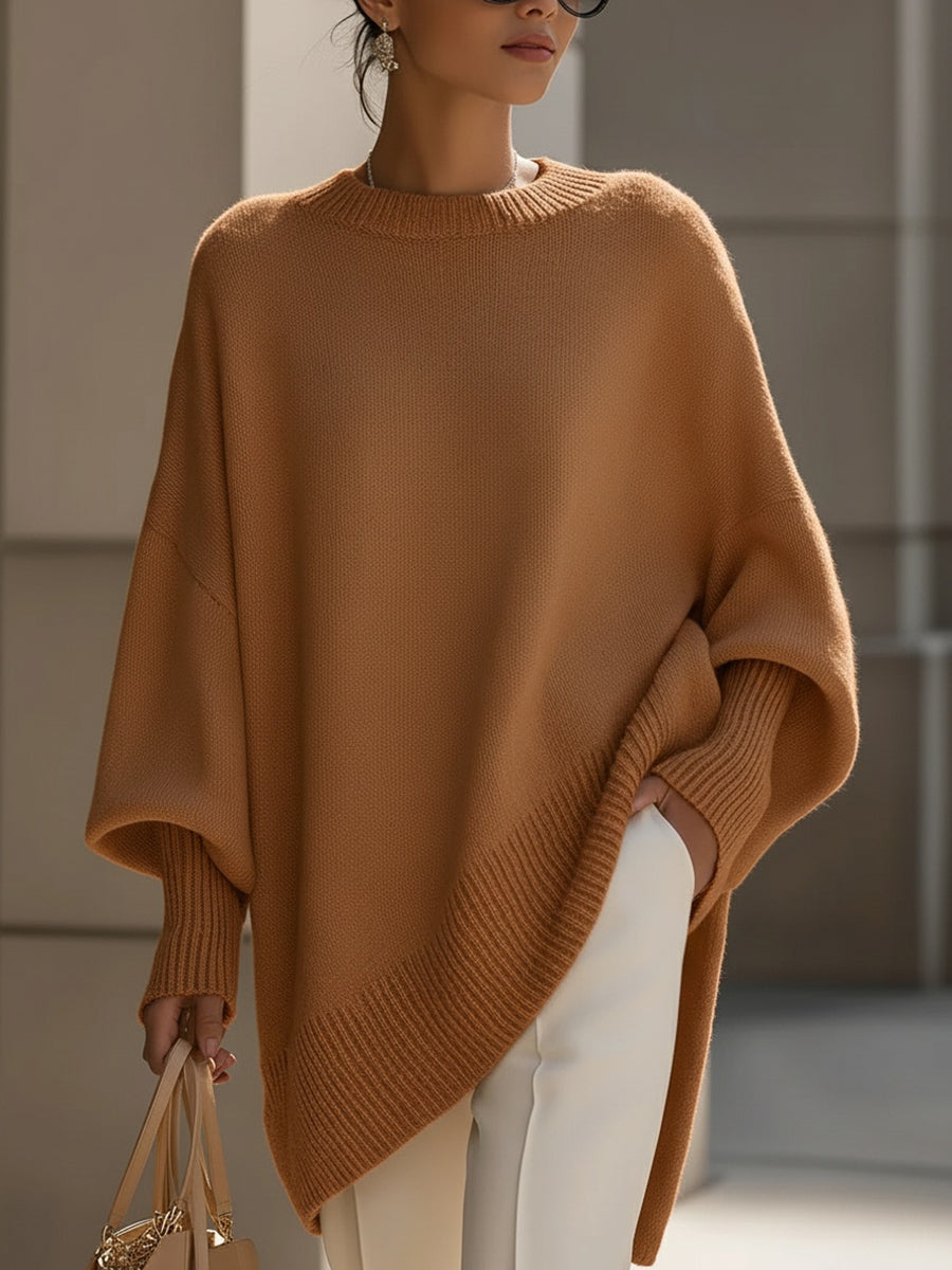 Evelyne | Elegancki sweter z asymetrycznym dołem