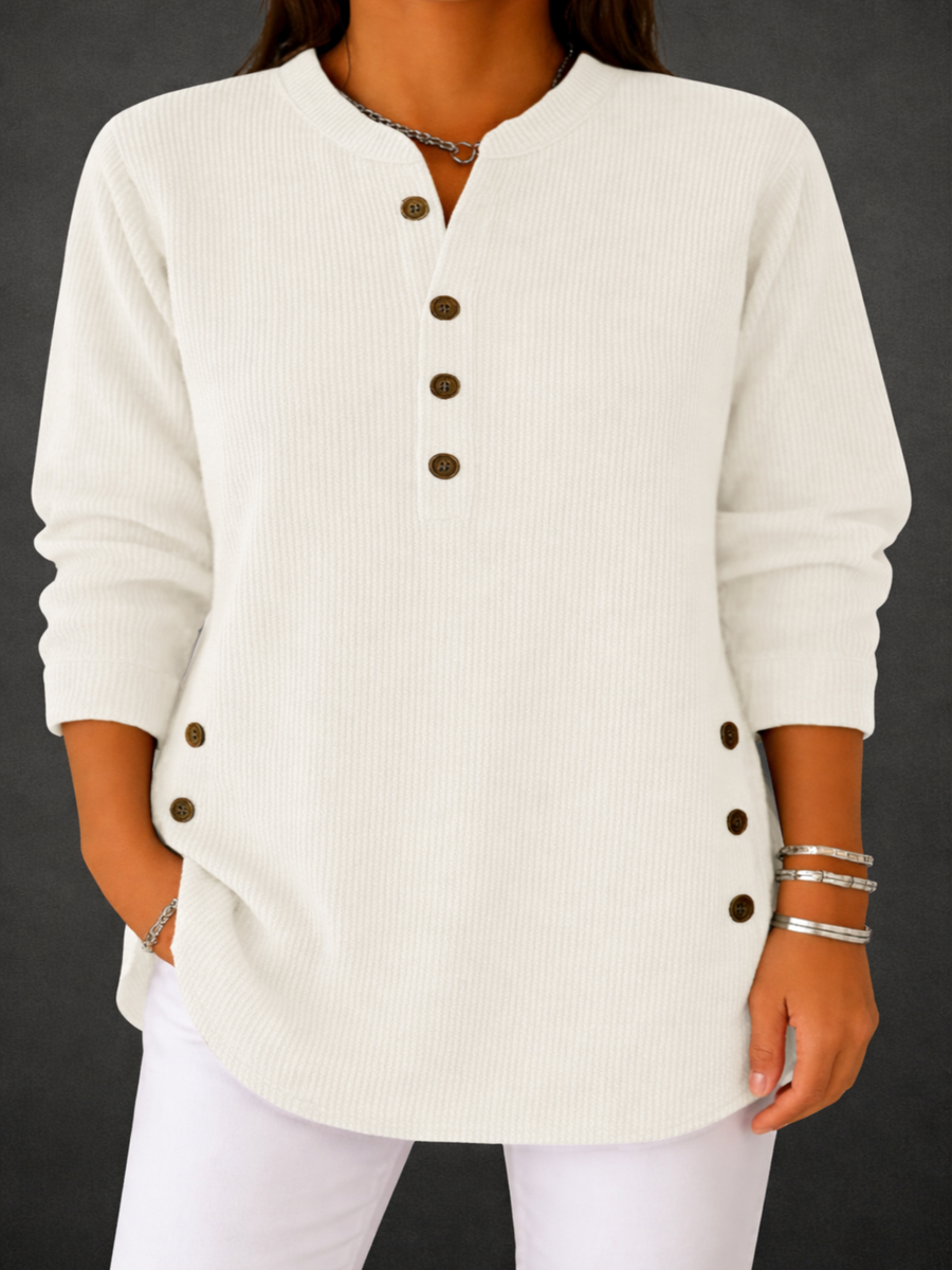 Quinty | Komfortowa Bluzka z Guzikami